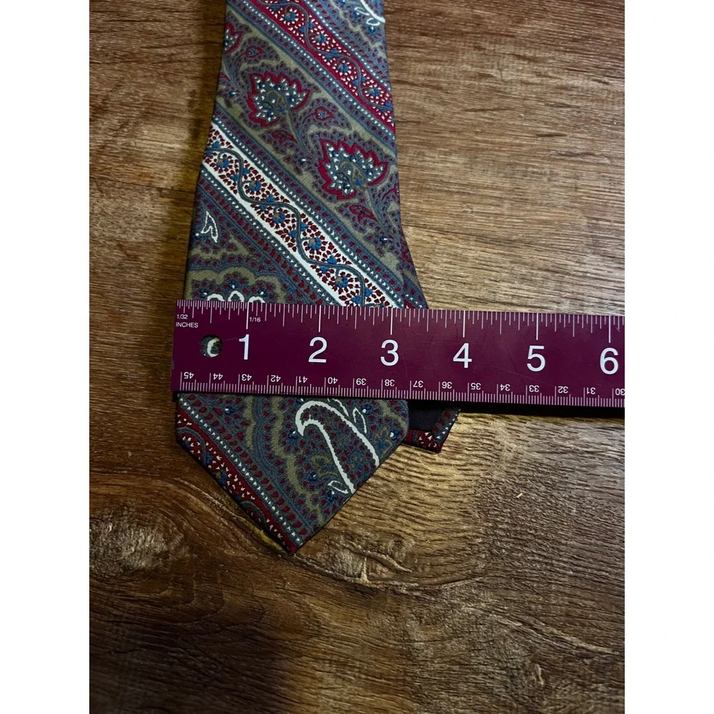 Davisons Walter Kelly Necktie Men Multicolor Vintage Paisley Stripe So Cool! EUC